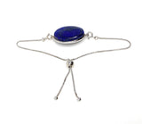 Lapis Lazuli Gemstone Bracelet, Sterling Silver Bolo Bracelet, AAA Quality Lapis Lazuli Bracelet, Gifts for Her