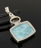 Gemstone Pendant - Larimar, Prasiolite, Garnet and Lemon Quartz, Bohemian Jewelry, Larimar Pendant, Sterling Silver Jewelry