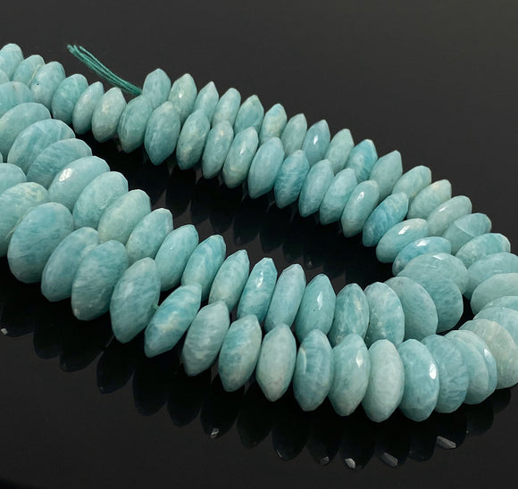 Amazonite Gemstone Beads - German Cut, Amazonite Saucer Beads, Bulk Wholesale Beads, Amazonite Disc Beads, 10-15mm, 8