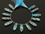 Natural Copper Turquoise Gemstone Beads, Jewelry Supplies for Jewelry Making, Wholesale Beads, Bulk Beads, 8” Strand/ 12 Pcs