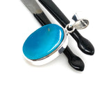 Natural Sleeping Beauty Turquoise Pendant, Sterling Silver Turquoise Gemstone Pendant, Bohemian Jewelry, 1.50” X 0.65”