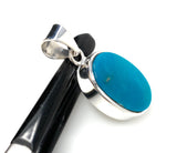 Natural Sleeping Beauty Turquoise Pendant, Sterling Silver Turquoise Gemstone Pendant, Bohemian Jewelry, 1.50” X 0.65”