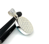 Natural Sleeping Beauty Turquoise Pendant, Sterling Silver Turquoise Gemstone Pendant, Bohemian Jewelry, 1.45” X 0.65”