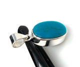 Natural Sleeping Beauty Turquoise Pendant, Sterling Silver Turquoise Gemstone Pendant, Bohemian Jewelry, 1.45” X 0.65”