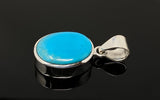 Natural Sleeping Beauty Turquoise Pendant, Sterling Silver Turquoise Gemstone Pendant, Bohemian Jewelry, 1.40” X 0.65”