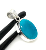 Natural Sleeping Beauty Turquoise Pendant, Sterling Silver Turquoise Gemstone Pendant, Bohemian Jewelry, 1.40” X 0.60”