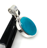 Natural Sleeping Beauty Turquoise Pendant, Sterling Silver Turquoise Gemstone Pendant, Bohemian Jewelry, 1.40” X 0.60”