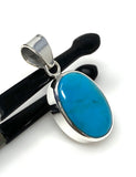 Natural Sleeping Beauty Turquoise Pendant, Sterling Silver Turquoise Gemstone Pendant, Bohemian Jewelry, 1.45” X 0.60”