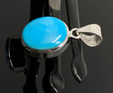 Natural Sleeping Beauty Turquoise Pendant, Sterling Silver Turquoise Gemstone Pendant, Bohemian Jewelry, 1.30” X 0.60”