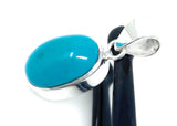 Natural Sleeping Beauty Turquoise Pendant, Sterling Silver Gemstone Pendant, Bohemian Jewelry, 1.30” X 0.55”