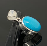 Natural Sleeping Beauty Turquoise Pendant, Sterling Silver Gemstone Pendant, Bohemian Jewelry, 1.30” X 0.55”