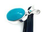 Natural Sleeping Beauty Turquoise Pendant, Sterling Silver Gemstone Pendant, Bohemian Jewelry, 1.30” X 0.55”