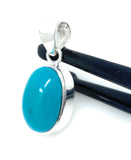 Natural Sleeping Beauty Turquoise Pendant, Sterling Silver Gemstone Pendant, Bohemian Jewelry, 1.30” X 0.55”