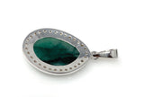 Emerald Diamond Pendant, Sterling Silver May Birthstone Jewelry, Spiritual Healing Heart Chakra Crystal Pendant, Gifts for Her 1.40” x 0.75”