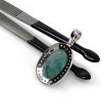 Natural Emerald Pave Diamond Pendant, Spiritual Healing Crystal Jewelry, Heart Chakra Balancing Gemstone Jewelry, May Birthstone Jewelry