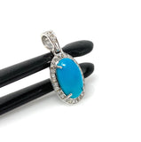 Turquoise Pendant, Genuine Sleeping Beauty Turquoise Diamond Pendant, Spiritual Healing Throat Chakra Gemstone Jewelry, December Birthstone