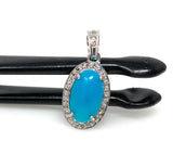 Turquoise Pendant, Genuine Sleeping Beauty Turquoise Diamond Pendant, Spiritual Healing Throat Chakra Gemstone Jewelry, December Birthstone