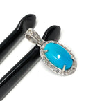 Turquoise Pendant, Genuine Sleeping Beauty Turquoise Diamond Pendant, Spiritual Healing Throat Chakra Gemstone Jewelry, December Birthstone