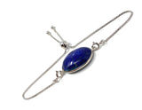 Lapis Lazuli Gemstone Bracelet, Sterling Silver Bolo Bracelet, AAA Quality Lapis Lazuli Bracelet, Gifts for Her