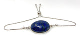 Lapis Lazuli Gemstone Bracelet, Sterling Silver Bolo Bracelet, AAA Quality Lapis Lazuli Bracelet, Gifts for Her