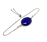 Lapis Lazuli Gemstone Bracelet, Sterling Silver Bolo Bracelet, AAA Quality Lapis Lazuli Bracelet, Gifts for Her
