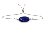 Lapis Lazuli Gemstone Bracelet, Sterling Silver Bolo Bracelet, AAA Quality Lapis Lazuli Bracelet, Gifts for Her