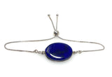 Lapis Lazuli Gemstone Bracelet, Sterling Silver Bolo Bracelet, AAA Quality Lapis Lazuli Bracelet, Gifts for Her