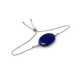 Lapis Lazuli Gemstone Bracelet, Sterling Silver Bolo Bracelet, AAA Quality Lapis Lazuli Bracelet, Gifts for Her