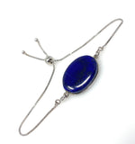 Lapis Lazuli Gemstone Bracelet, Sterling Silver Bolo Bracelet, AAA Quality Lapis Lazuli Bracelet, Gifts for Her