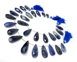 Sodalite Gemstone Beads, Sodalite Faceted Pear Briolette Beads, Jewelry Supplies, 22mm -29mm , 8"Strand/ 12-13 Pcs