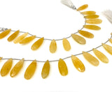 Natural Yellow Quartz Gemstone Beads, Yellow Quartz Faceted Pear Briolette Beads, Jewelry Supplies, 22mm-29mm , 7.75” Strand/ 14 Pcs