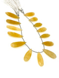 Natural Yellow Quartz Gemstone Beads, Yellow Quartz Faceted Pear Briolette Beads, Jewelry Supplies, 22mm-29mm , 7.75” Strand/ 14 Pcs