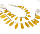 Natural Yellow Quartz Gemstone Beads, Yellow Quartz Faceted Pear Briolette Beads, Jewelry Supplies, 22mm-29mm , 7.75” Strand/ 14 Pcs