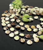 Natural Lemon Chrysoprase Gemstone Beads, Jewelry Supplies, Bulk Wholesale Beads, 13mm -16mm , 8" Strand/ 12-13 Pcs