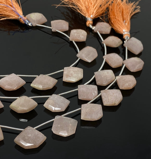 Natural Peach Moonstone Beads - Diamond Shape , Gemstone Beads, Jewelry Supplies for Jewelry Making, Wholesale Beads, Bulk Beads , 8