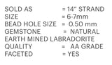 Natural Labradorite Gemstone Beads, Bulk Wholesale Beads for Jewelry Making, 6-7mm, 14" Strand