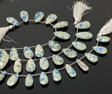 Rare Natural K2 Jasper Gemstone Beads, Crystal Cave K2 Stone Faceted Pear Beads, Jewelry Supplies, 8” Strand