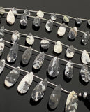 Natural Zebra Jasper Faceted Pear Beads, Gemstone Beads, Wholesale Beads Jewelry Supplies, 7” Strand