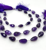 Natural Amethyst Gemstone Beads, Amethyst Beads, Jewelry Supplies for Jewelry Making, Bulk Wholesale Beads, 7” Strand/ 9 pcs