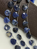 Sodalite Gemstone Beads, Natural Sodalite Faceted Briolette Beads, Jewelry Supplies, 8"Strand/ 12Pcs