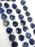 Sodalite Gemstone Beads, Natural Sodalite Faceted Briolette Beads, Jewelry Supplies, 8"Strand/ 12Pcs