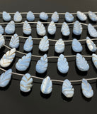 Natural Blue Opal Gemstone Beads, Blue Opal Carved Beads, Wholesale Bulk Beads, Jewelry Supplies, 7.5” Strand