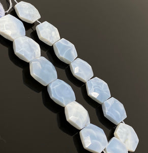 Blue Opal Beads, Gemstone Beads, Peruvian Opal Beads, 15x17mm - 16x18mm, 6.5” Strand