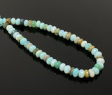 Blue Opal Beads, Gemstone Beads, Peruvian Opal Beads, 6mm - 6.5mm, 8” Strand