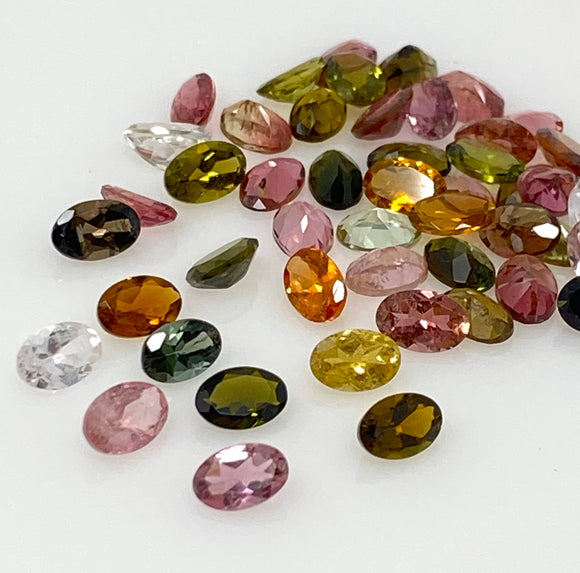 10 Pcs Tourmaline Cut Stones, Natural Multi Tourmaline Loose Gemstones, AAA Quality , 6x4mm, Wholesale Gemstones
