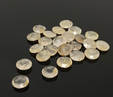 6 Pcs Natural Golden Rutile Rose Cut Cabochons, Loose Gemstones, Briolette Ring Stones, 12mm approx.