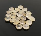 6 Pcs Natural Golden Rutile Rose Cut Cabochons, Loose Gemstones, Briolette Ring Stones, 12mm approx.