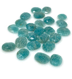 5 Pcs Natural Amazonite Rose Cut Cabochons, Loose Gemstones, Peruvian Amazonite Ring Stones, 13x10mm - 18x15mm approx.