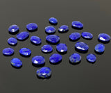 5 Pcs/10 Pcs Natural Lapis Lazuli Rose Cut Cabochons, Loose Gemstones, Ring Stones, 10x8mm - 14x11mm approx.