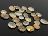 5 Pcs Natural Golden Rutile Rose Cut Cabochons, Loose Gemstones, Golden Rutile Rose Cuts, 11x10mm - 17x14mm
